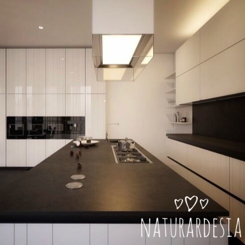 Piano di lavoro in ardesia - BLACK NATURAL SLATE - MAP Slate Srl - contract / da cucina / da bagno