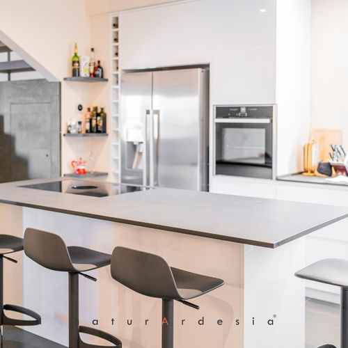 Piano di lavoro per cucina in ardesia - MARE SLATE KITCHEN TOP - MAP Slate Srl - da interno / da esterno / grigio