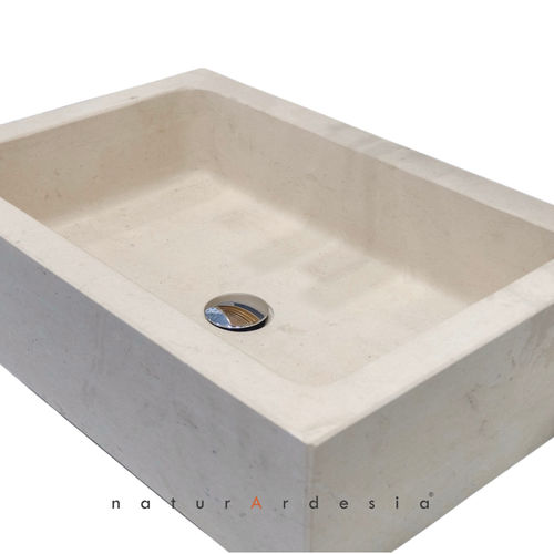 Lavabo da appoggio - VIRGINIA IN PERLA STONE - MAP Slate Srl - in pietra naturale / su misura / Made in Italy