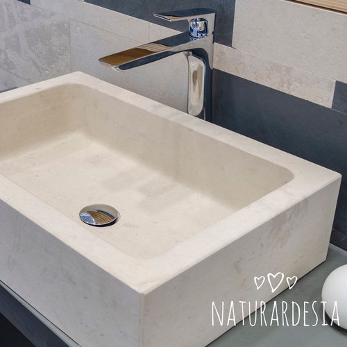 Lavabo da appoggio - VIRGINIA - MARE SLATE - MAP Slate Srl - in ardesia / personalizzabile / rettangolare