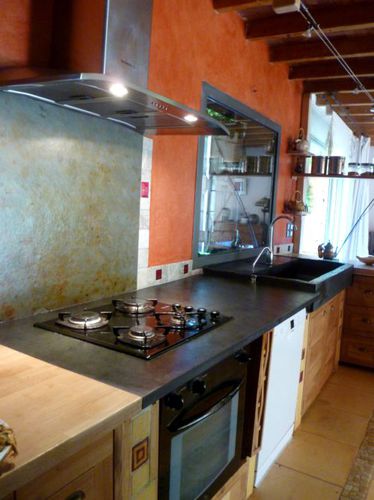 Piano di lavoro in pietra naturale - KITCHEN TOP MULTICOLOR SLATE  - MAP Slate Srl - per uso residenziale / da cucina