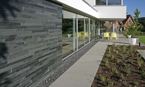 Paramento in ardesia - BLACK NATURAL SLATE OUTDOOR - MAP Slate Srl - per esterni