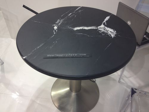 Tavolino basso contemporaneo - CARDOSIA - MAP SLATE DESIGN - MAP Slate Srl - in ardesia / rotondo / per uso residenziale