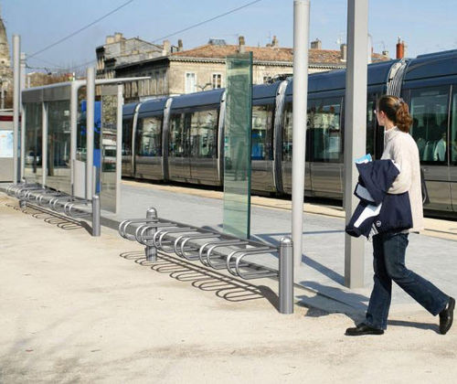 Rastrelliera per biciclette a pavimento - JUMO FAMILLY - Design espaces - per spazi pubblici / in acciaio inossidabile / professionale