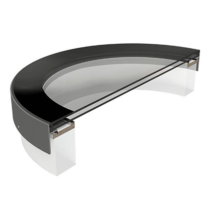 Lucernario per vetri - CIRCULARLIGHT - VITRAL - per tetto piano / con cornice di supporto in lamiera / in vetro