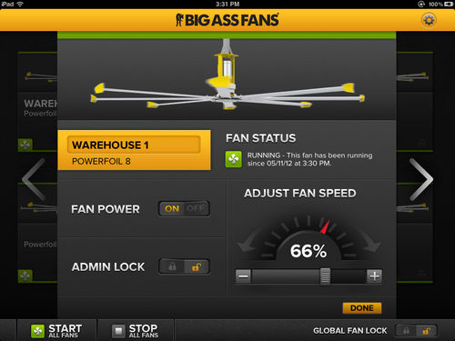 Touch screen per sistema di ventilazione - BAFWORKS - Big Ass Fans - a muro