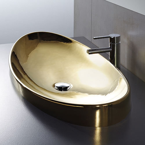 Lavabo da appoggio - 3304052 - Ceramicas Gala - in metallo / ovale / contemporaneo