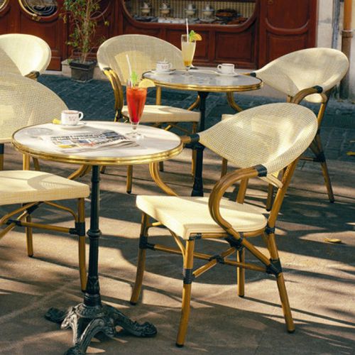 Sedia da ristorante contemporanea - MILANO - VLAEMYNCK - da esterno / da interno / in tessuto