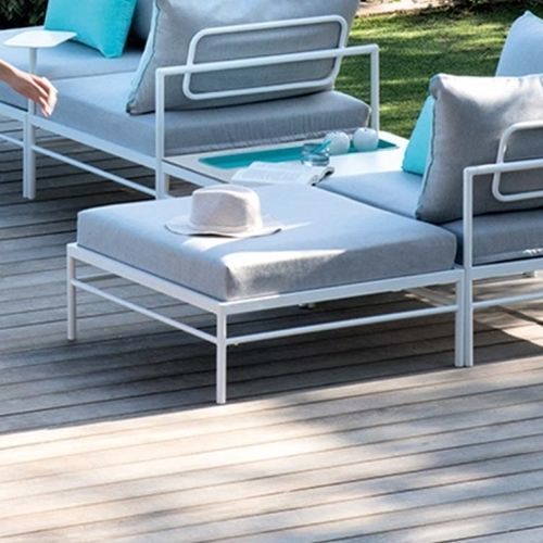 Ottomana contemporanea - RIVAGE - VLAEMYNCK - in tessuto / in alluminio / quadrata