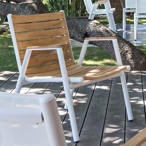 Sedia da ristorante contemporanea - PILOTIS - VLAEMYNCK - da interno / in Batyline® / in teak