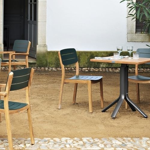 Sedia da ristorante contemporanea - LODGE - VLAEMYNCK - da esterno / da interno / in alluminio laccato