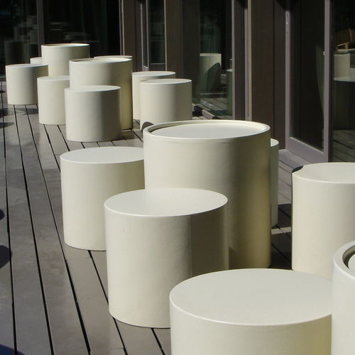 Pouf contemporaneo - CILINDER - SIXINCH Furniture - Design - Foamcoating - in schiuma ad alta densità rivestita / tondo / personalizzabile