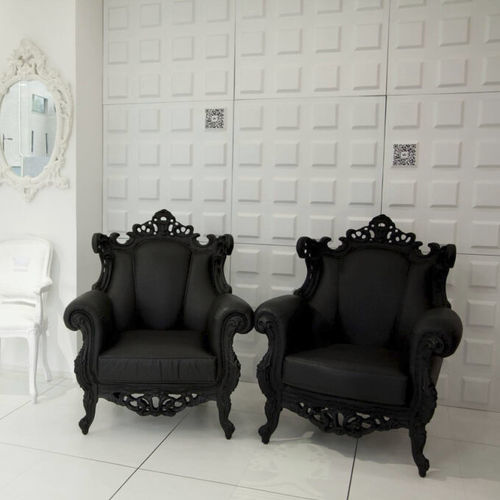 Poltrona visitatore in stile Luigi XIV - LOUIS - SIXINCH Furniture - Design - Foamcoating - in tessuto / in schiuma ad alta densità rivestita / grigia
