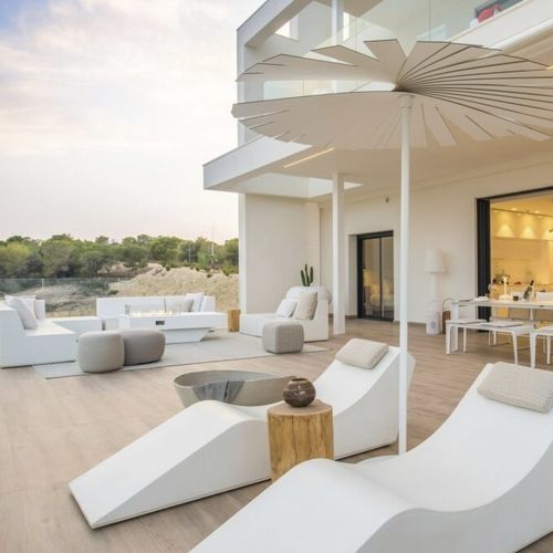 Lettino prendisole contemporaneo - S - SIXINCH Furniture - Design - Foamcoating - in schiuma ad alta densità rivestita / contract / beige