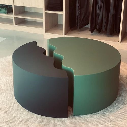 Pouf design originale - Dual - SIXINCH Furniture - Design - Foamcoating - in schiuma ad alta densità rivestita / tondo / marrone