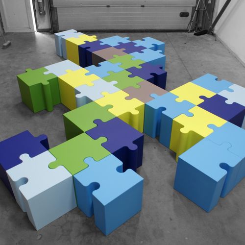 Pouf contemporaneo - PUZZLE - SIXINCH Furniture - Design - Foamcoating - in schiuma ad alta densità rivestita / altre forme / modulare