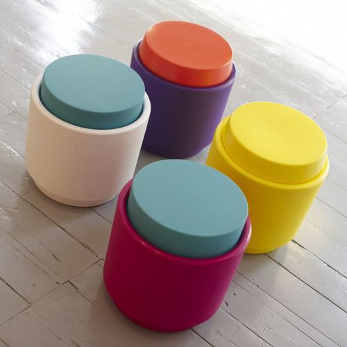 Sgabello contemporaneo - TINGLE - SIXINCH Furniture - Design - Foamcoating - in schiuma ad alta densità rivestita / con supporto in plastica / con base centrale