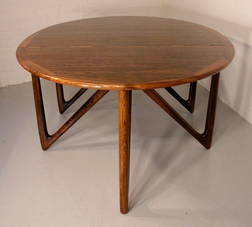 Tavolo da pranzo design scandinavo - 1964-69 - paere dansk - in legno di rosa / rotondo / ovale