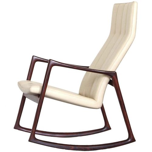 Poltrona design scandinavo - 1961 - paere dansk - in pelle / in noce / in wengé