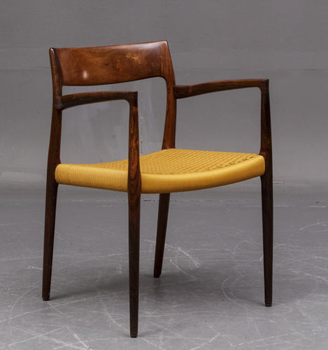 Sedia da pranzo design scandinavo - 1958-69 CARVER - paere dansk - da interno / in pelle / con supporto in legno di rosa