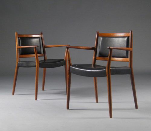 Sedia da pranzo design scandinavo - 1960-69 - paere dansk - da interno / in pelle / in legno