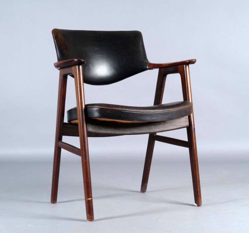 Sedia design scandinavo - 1955-69 - paere dansk - da interno / in legno massiccio / in pelle