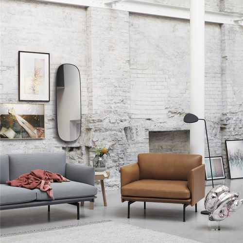 Poltrona design scandinavo - OUTLINE - Muuto - in pelle / in espanso / in legno compensato