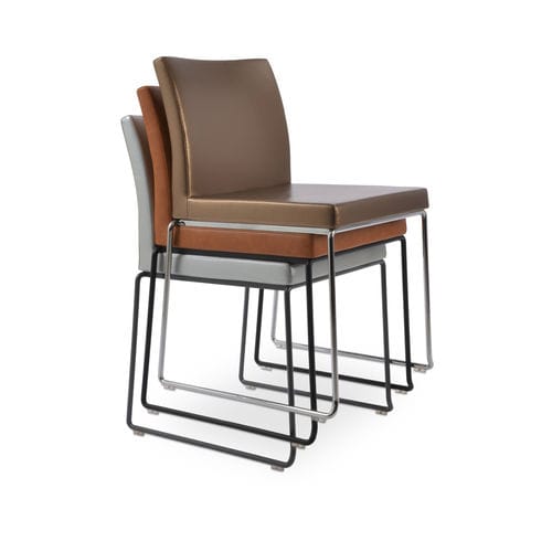 Sedia da ristorante contemporanea - ARIA - sohoConcept - in tessuto / in pelle / con supporto in acciaio inossidabile