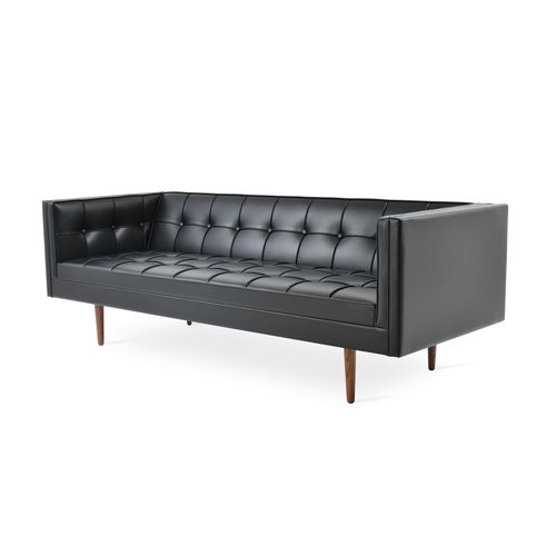 Divano contemporaneo - DIVAN - sohoConcept - in ecopelle / con cuscino rimovibile / nero