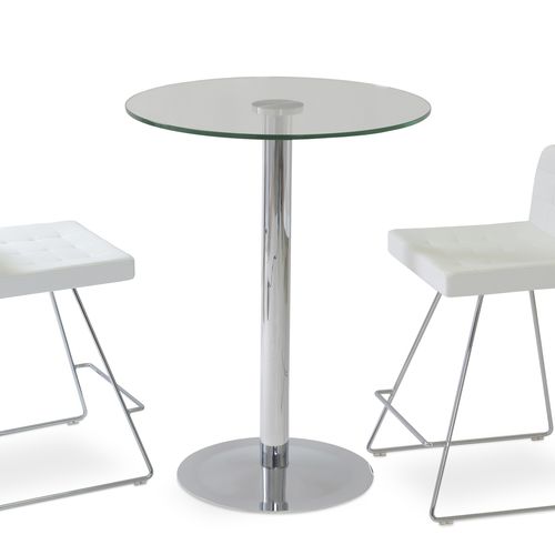 Tavolo alto contemporaneo - LADY - sohoConcept - in vetro / in acciaio / in vetro temprato