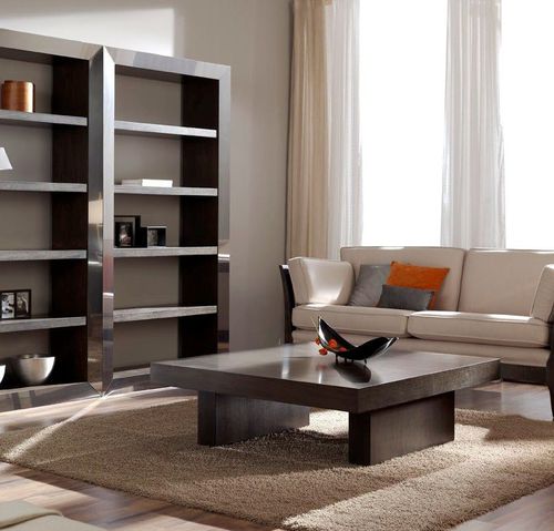 Tavolino basso contemporaneo - T-704 - ArtesMoble - in noce / con supporto in noce / rettangolare