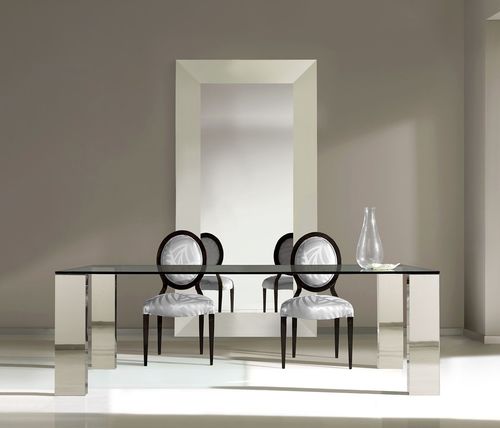 Tavolo da pranzo contemporaneo - T-863 - ArtesMoble - in vetro temprato / con supporto in MDF / con supporto in acciaio inossidabile