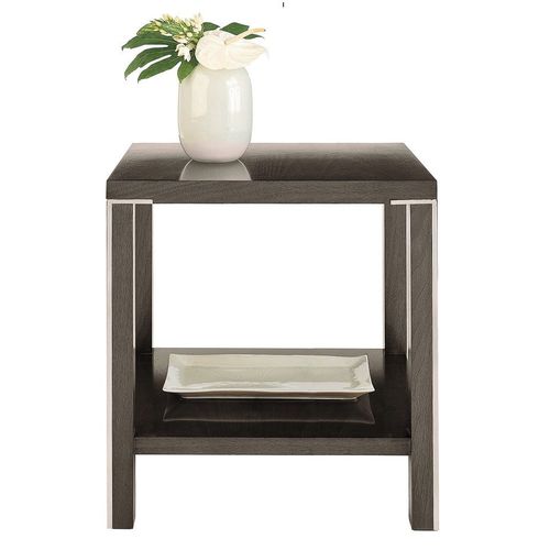 Comodino contemporaneo - T-757 - ArtesMoble - in noce / in acciaio inossidabile / con supporto in faggio