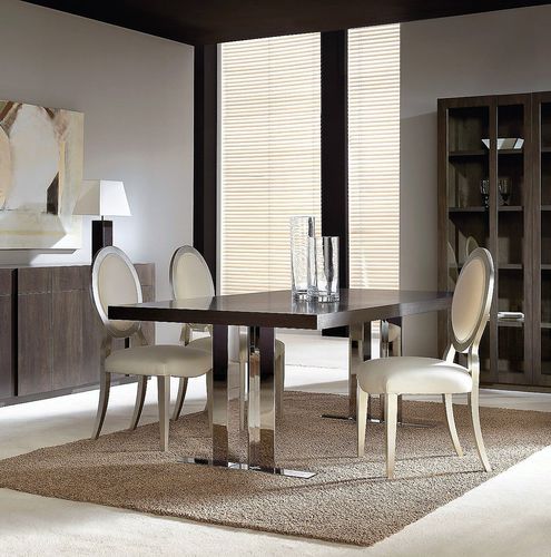 Tavolo da pranzo contemporaneo - T-810 - ArtesMoble - in noce / con supporto in acciaio inossidabile / rettangolare