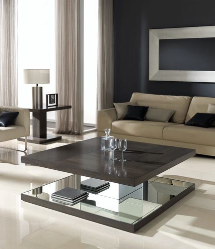 Tavolino basso contemporaneo - T-825 - ArtesMoble - in noce / con supporto in noce / rettangolare
