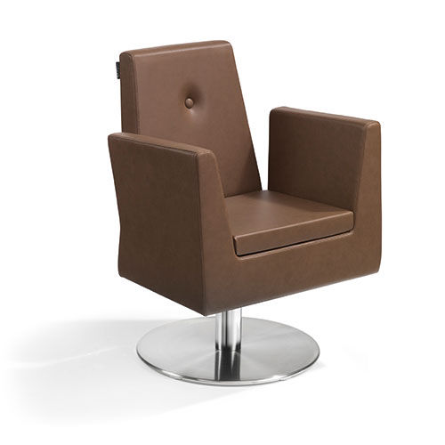 Poltrona da parrucchiere in ecopelle - B-CHILLED - Welonda - con schienale reclinabile / imbottita / con pompa idraulica