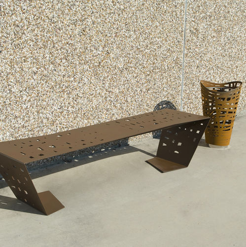 Panca per spazi pubblici contemporanea - TRESCEA - FREPAT URBAN EQUIPMENT - in legno / in acciaio / in acciaio galvanizzato