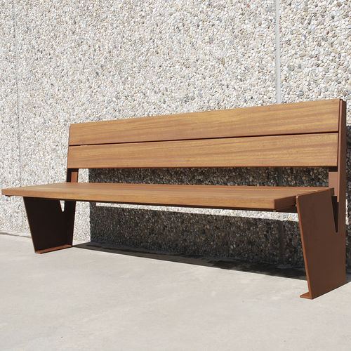 Panca per spazi pubblici contemporanea - MC - FREPAT URBAN EQUIPMENT - in legno / in acciaio / in acciaio verniciato