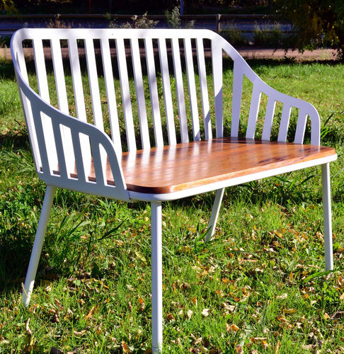 Panca da giardino classica - MILA - FREPAT URBAN EQUIPMENT - in legno / in acciaio / in acciaio galvanizzato
