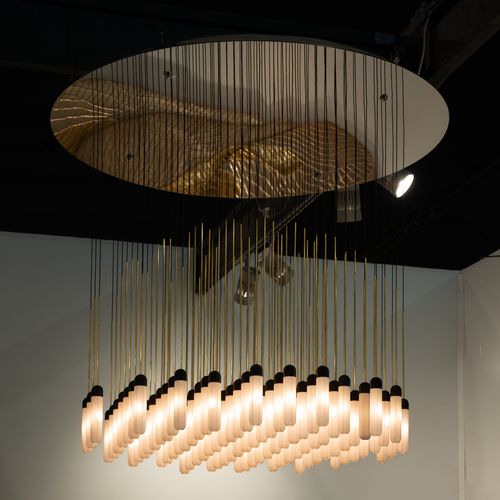 Lampadario contemporaneo - CAPITOLE - Octavio Amado - in ottone / polimerico / in alabastro