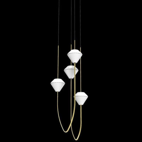 Lampadario contemporaneo - TOUPIES - Octavio Amado - in ottone / in porcellana / in porcellana di Limoges