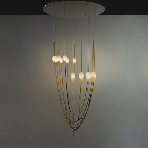 Lampadario contemporaneo - EMEL - Octavio Amado - in ottone / in porcellana di Limoges / in alabastro