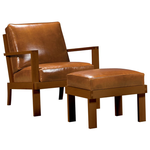 Poltrona classica - CORONADO : OCEAN BLVD CL-8780-CH - STICKLEY - in pelle / in legno / con poggiapiedi
