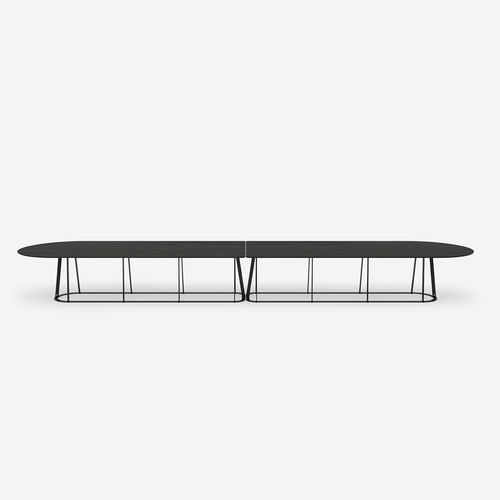 Tavolo contemporaneo - Plat-O Flat-Oval 20 - HALDANE - in pietra sinterizzata / in Dekton® / con supporto in acciaio inossidabile