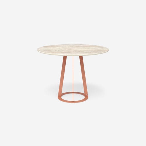 Tavolo da pranzo contemporaneo - Plat-O Round 4 - HALDANE - in Dekton® / con supporto in acciaio inossidabile / rotondo