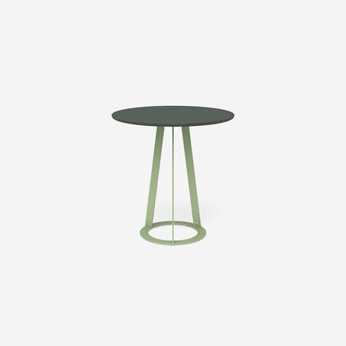 Tavolo contemporaneo - Plat-O Round 2 - HALDANE - in Dekton® / con supporto in acciaio inossidabile / rotondo