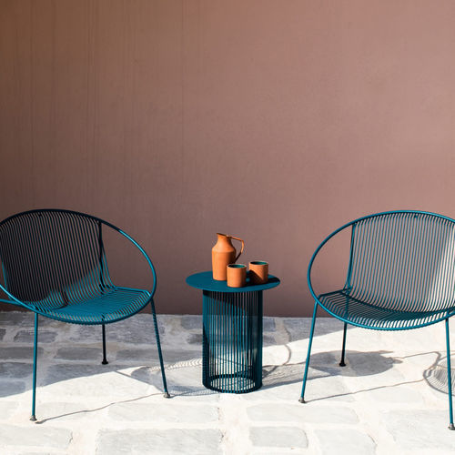 Tavolo d'appoggio contemporaneo - Cha Cha 400 - HALDANE - in alluminio / con supporto in acciaio inossidabile / rotondo