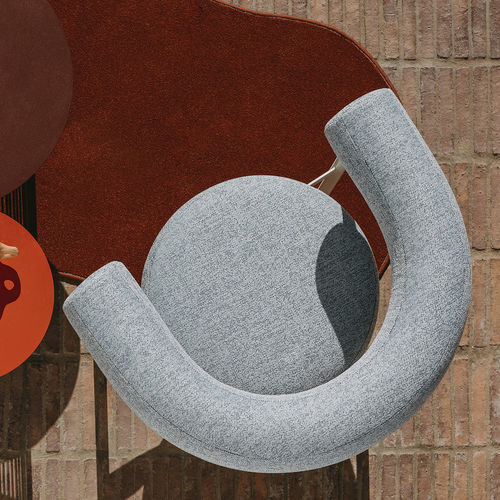 Poltrona contemporanea - Lucky  - HALDANE - in tessuto / in acciaio inox verniciato / impermeabile