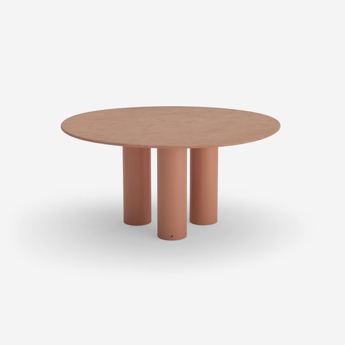 Tavolo da pranzo contemporaneo - Dombolo 5 - HALDANE - in Dekton® / con supporto in acciaio inossidabile laccato / rotondo