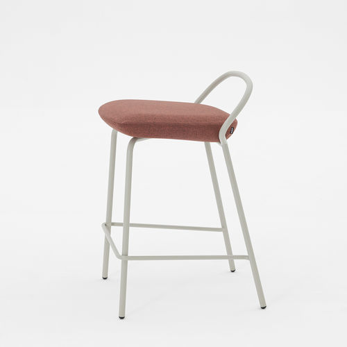 Sgabello da bar contemporaneo - ICON SOFT STOOL - Mara - in ecopelle / in tessuto ignifugo / in Trevira CS®